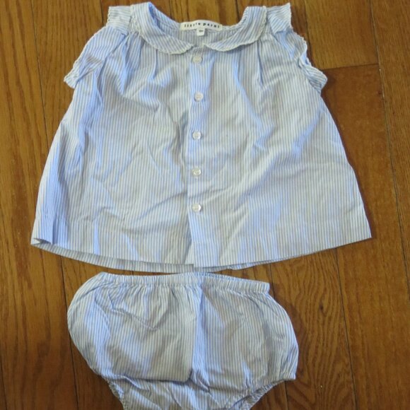 Parni Baby Blue Striped Ruffle Tunic & Bloomer Set - Picture 3 of 4
